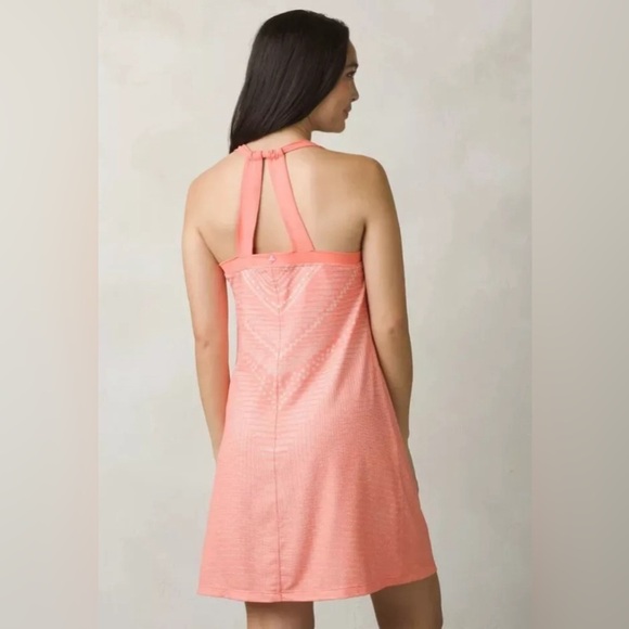 Prana Cantine Stretch Jersey Mini Dress Peach Orange Size Medium Beach - Picture 3 of 6